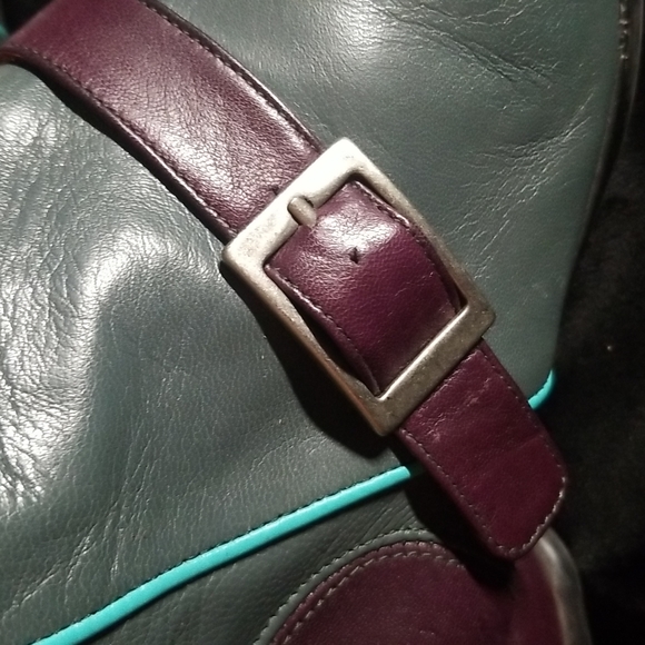 JOHN Fluevog FELLOWSHIPS EMMA LEATHER GUM BOOT Purple/ teal sz. 8.5 - Picture 6 of 16